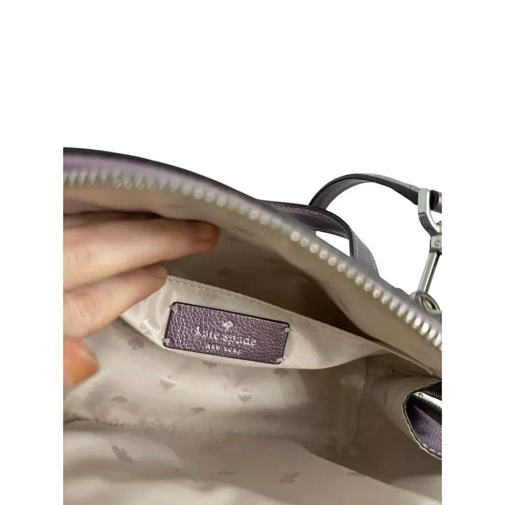 Kate Spade Purple Patterson Drive Quilt Mini Purse Dome Satchel An